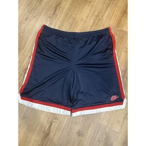 VTG Y2K Nike Mens Shiny Baggy Basketball Shorts Blue Red Lined XXL Dazzle